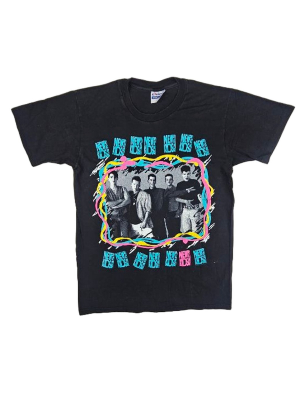 Men's Hanes New Kids On The Block Black Short Sleeve Tee M